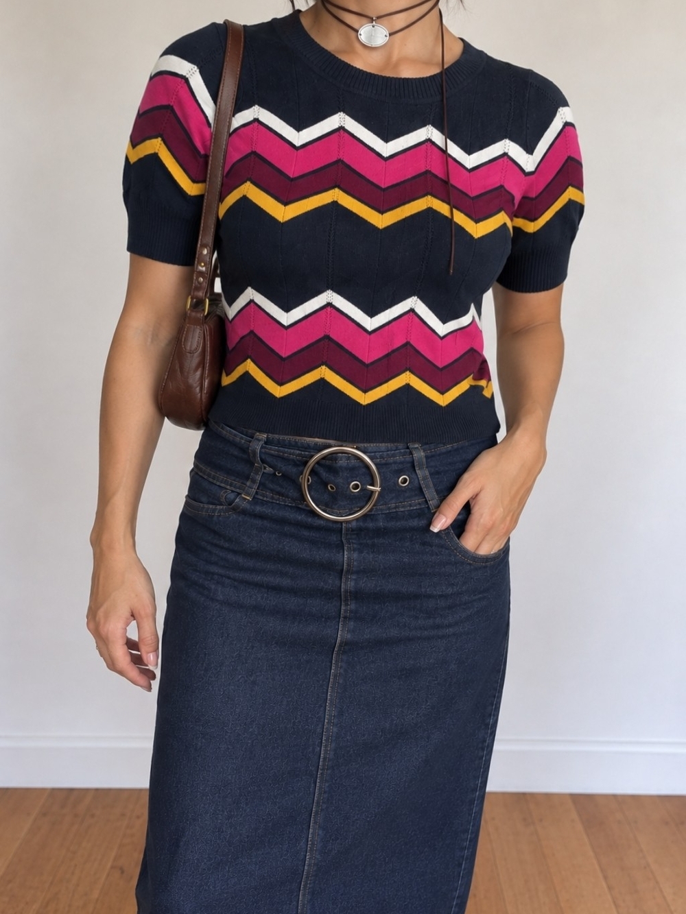 cinq a sept  Chevron Knit Top